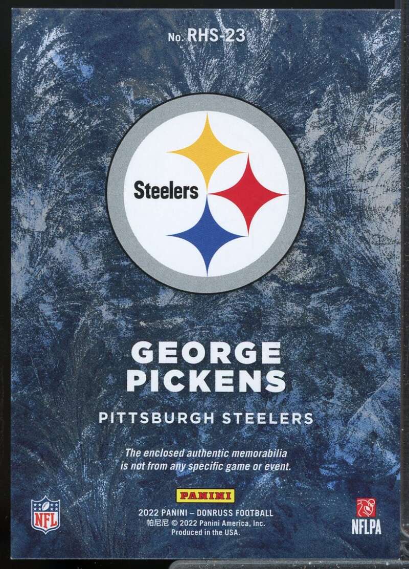 George Pickens Card 2022 Donruss Rookie Holiday Sweaters #23  Image 2