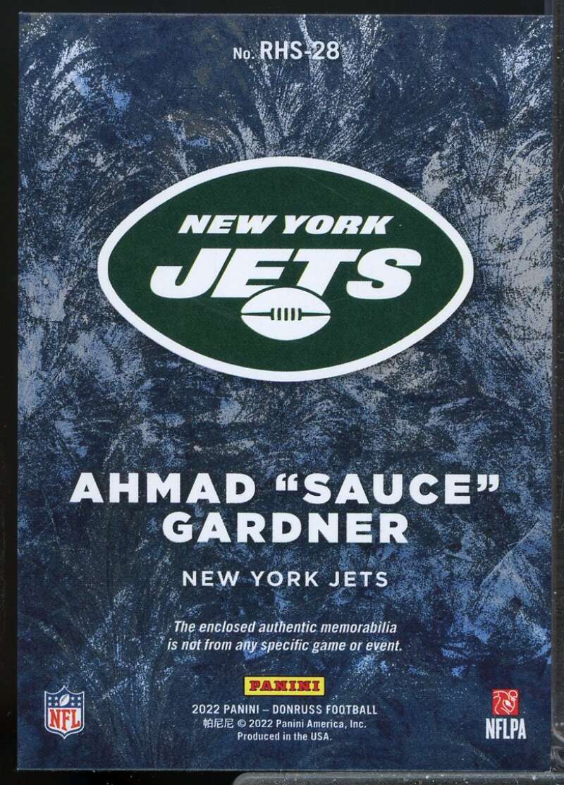 Ahmad Sauce Gardner Card 2022 Donruss Rookie Holiday Sweaters #28  Image 2