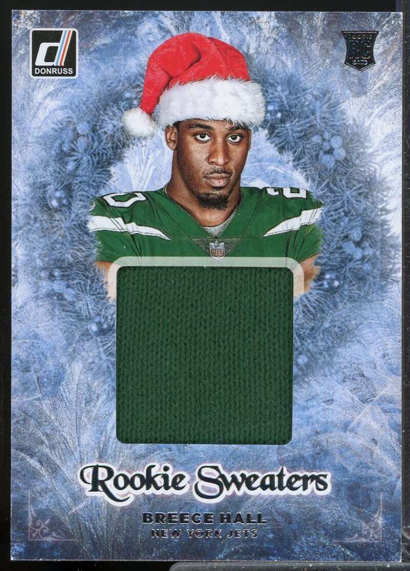Breece Hall Card 2022 Donruss Rookie Holiday Sweaters #14  Image 1