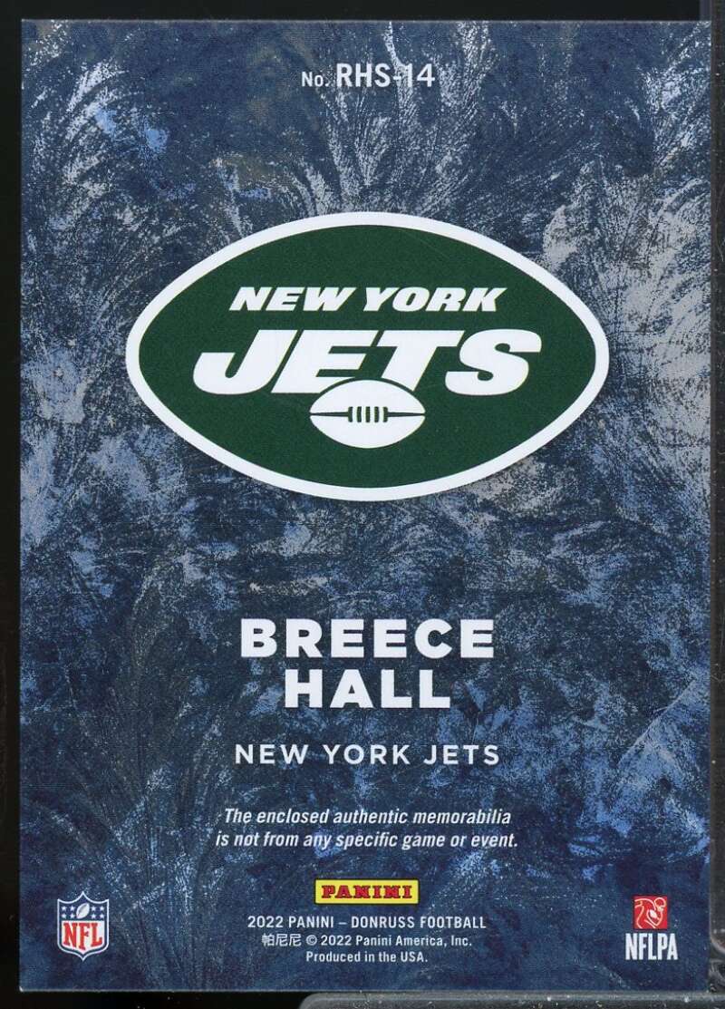 Breece Hall Card 2022 Donruss Rookie Holiday Sweaters #14  Image 2