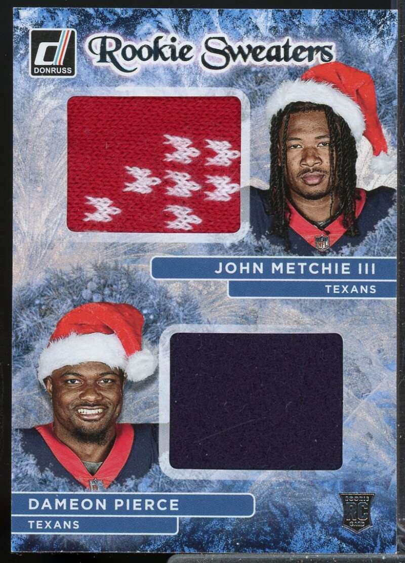 Dameon Pierce John Metchie III Card 2022 Donruss Rookie Holiday Sweater Dual #3  Image 1