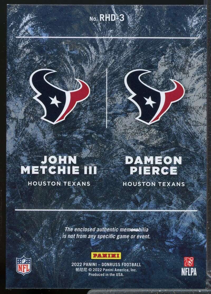 Dameon Pierce John Metchie III Card 2022 Donruss Rookie Holiday Sweater Dual #3  Image 2