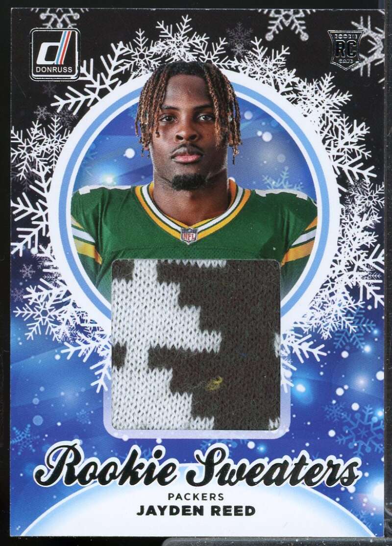 Jayden Reed Card 2023 Donruss Rookie Holiday Sweater #18  Image 1