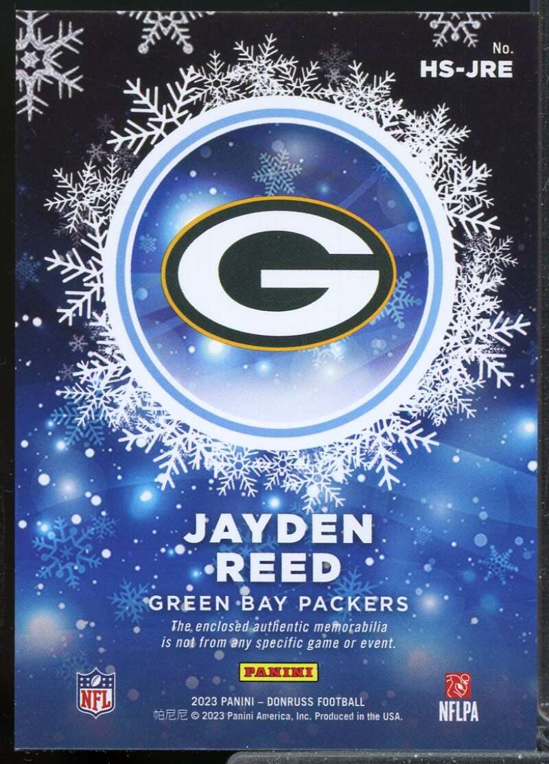 Jayden Reed Card 2023 Donruss Rookie Holiday Sweater #18  Image 2