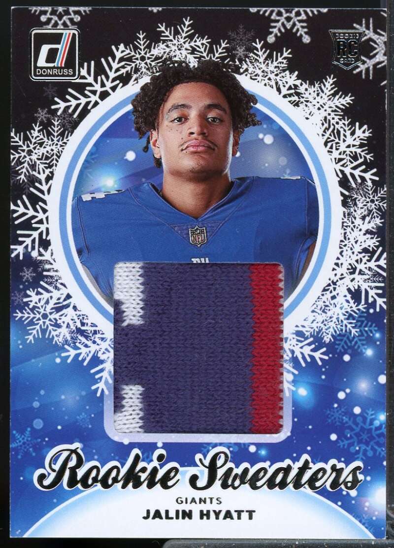 Jalin Hyatt Card 2023 Donruss Rookie Holiday Sweater #26  Image 1