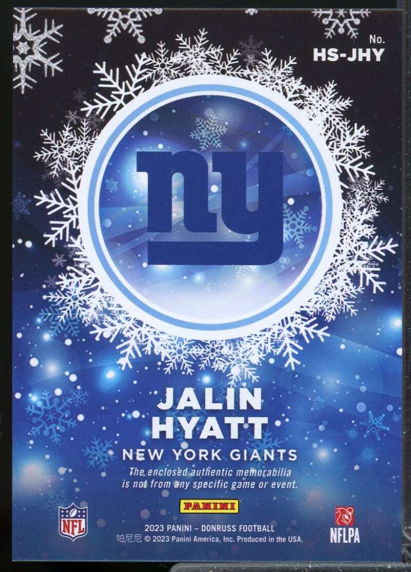 Jalin Hyatt Card 2023 Donruss Rookie Holiday Sweater #26  Image 2