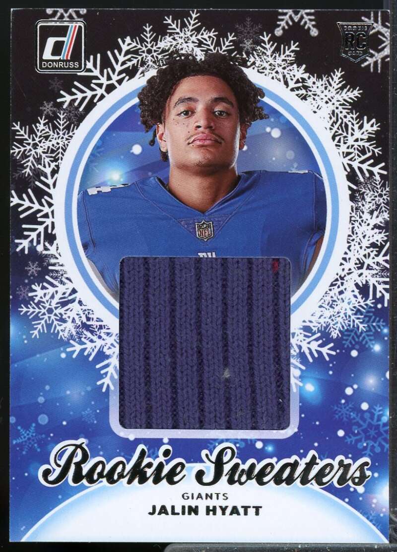 Jalin Hyatt Card 2023 Donruss Rookie Holiday Sweater #26  Image 1
