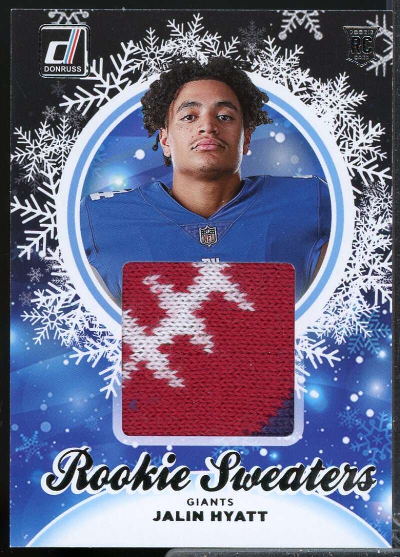 Jalin Hyatt Card 2023 Donruss Rookie Holiday Sweater #26  Image 1
