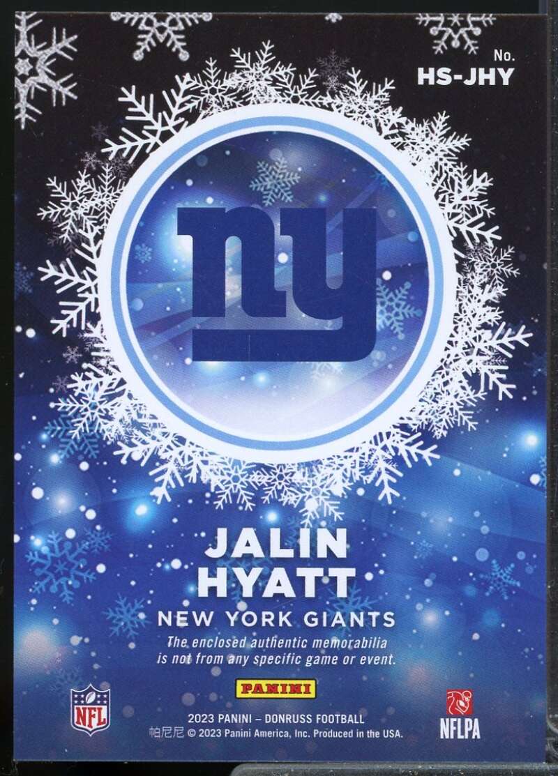 Jalin Hyatt Card 2023 Donruss Rookie Holiday Sweater #26  Image 2
