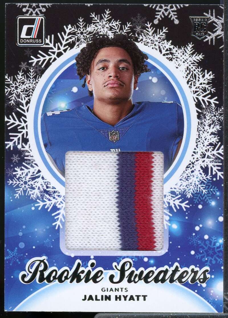 Jalin Hyatt Card 2023 Donruss Rookie Holiday Sweater #26  Image 1