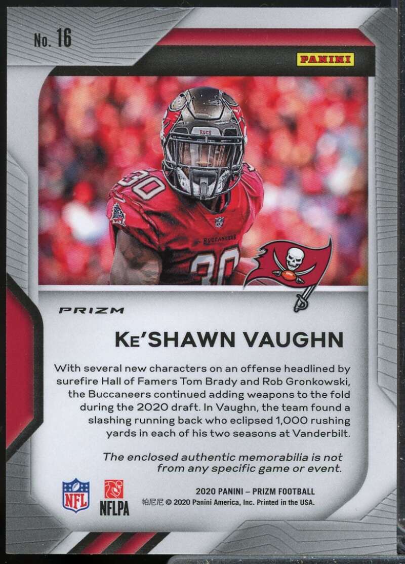 Ke'Shawn Vaughn Card 2020 Panini Prizm Premier Rookie Jerseys #16  Image 2