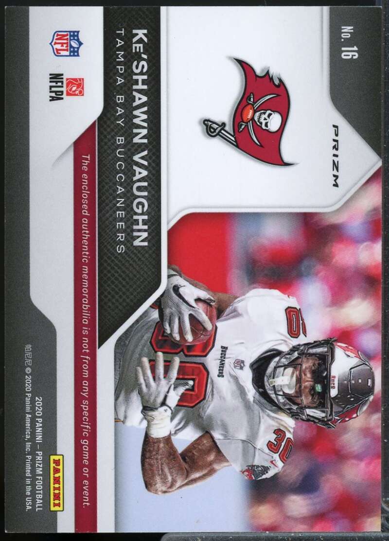 Ke'Shawn Vaughn Card 2020 Panini Prizm Rookie Gear Jersey #16  Image 2