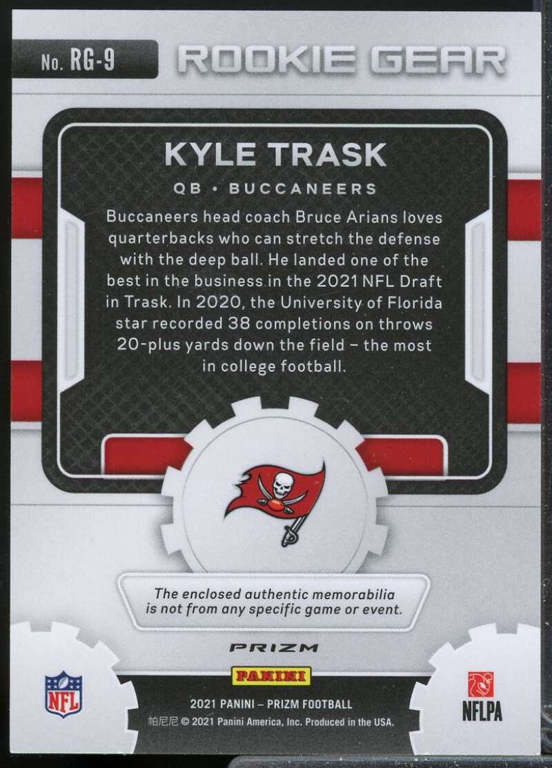 Kyle Trask Card 2021 Panini Prizm Rookie Gear Jersey #9  Image 2