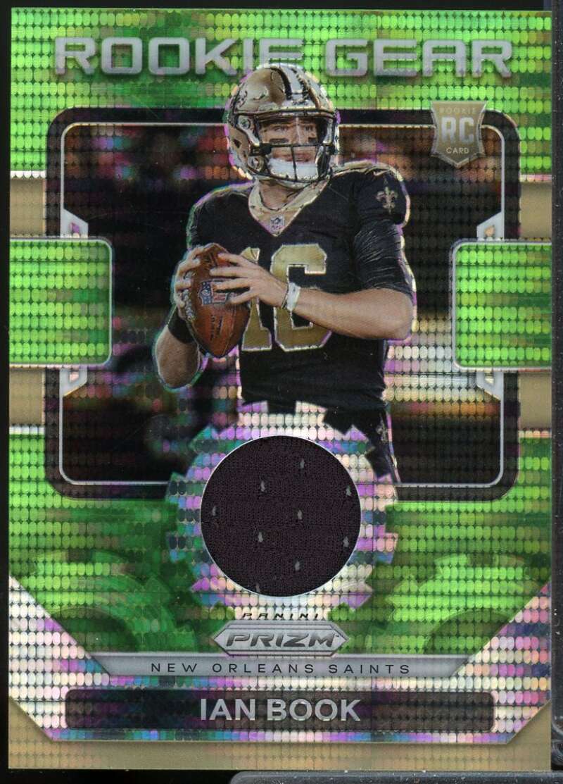Ian Book Card 2021 Panini Prizm Rookie Gear Jersey Neon Green Pulsar #27  Image 1