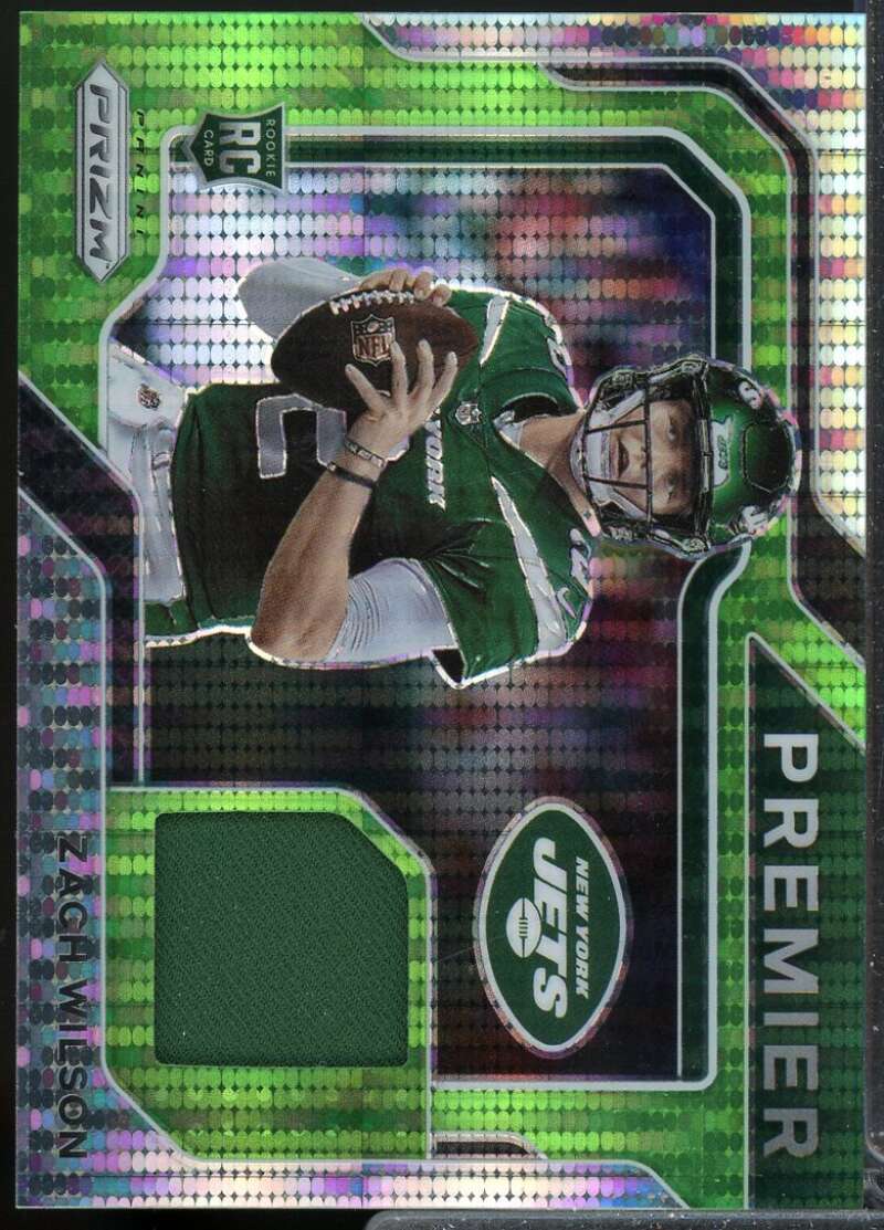 Zach Wilson Card 2021 Panini Prizm Premier Rookie Jerseys Neon Green Pulsar #2  Image 1