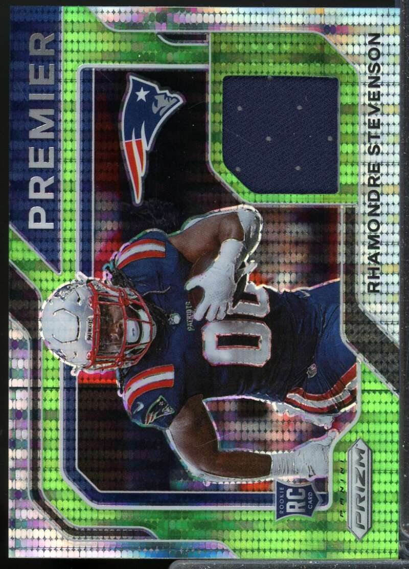 Rhamondre Stevenson 2021 Prizm Premier Rookie Jerseys Neon Green Pulsar #29  Image 1