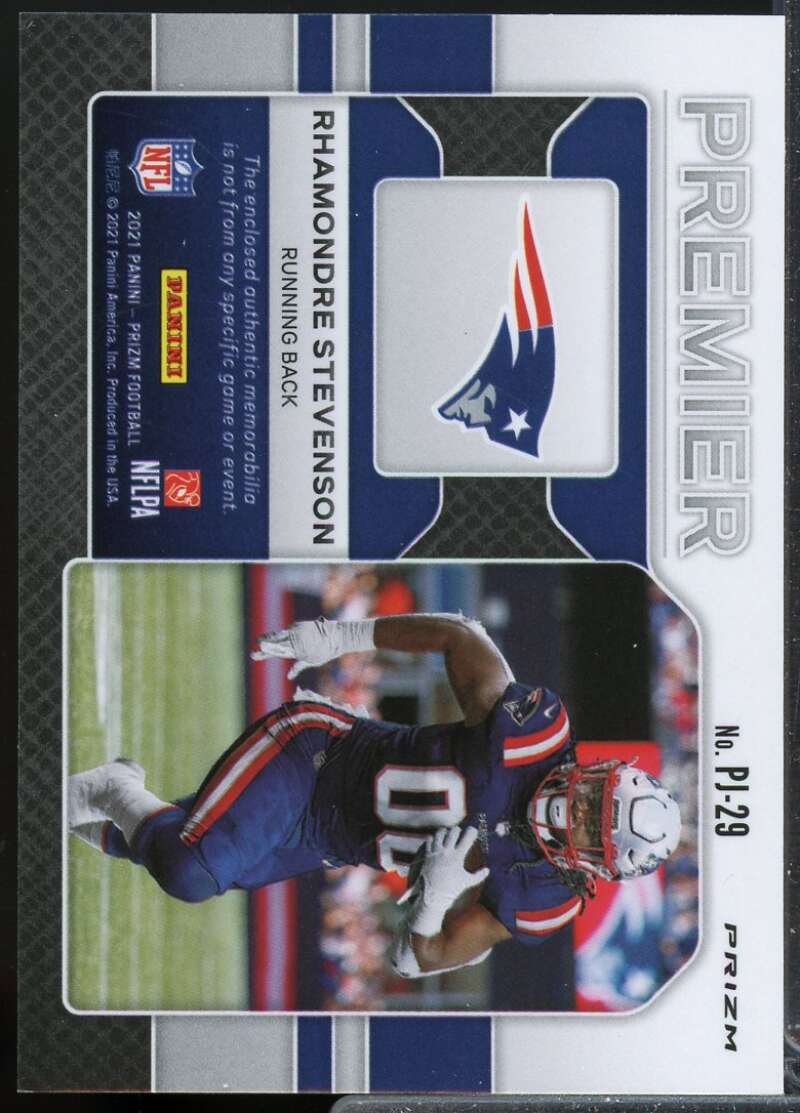 Rhamondre Stevenson 2021 Prizm Premier Rookie Jerseys Neon Green Pulsar #29  Image 2