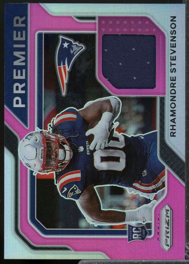 Rhamondre Stevenson Card 2021 Panini Prizm Premier Rookie Jerseys Pink #29  Image 1