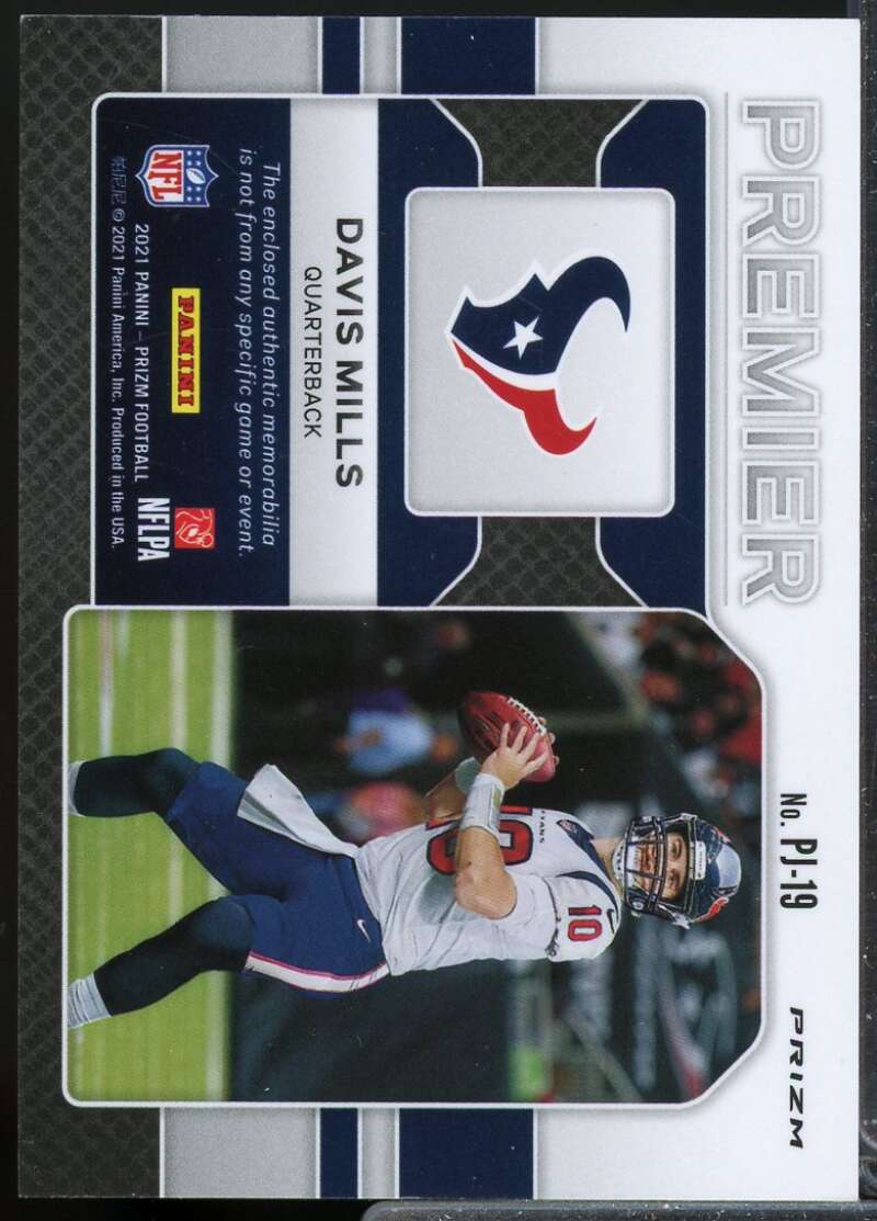 Davis Mills Card 2021 Panini Prizm Premier Rookie Jerseys #19  Image 2