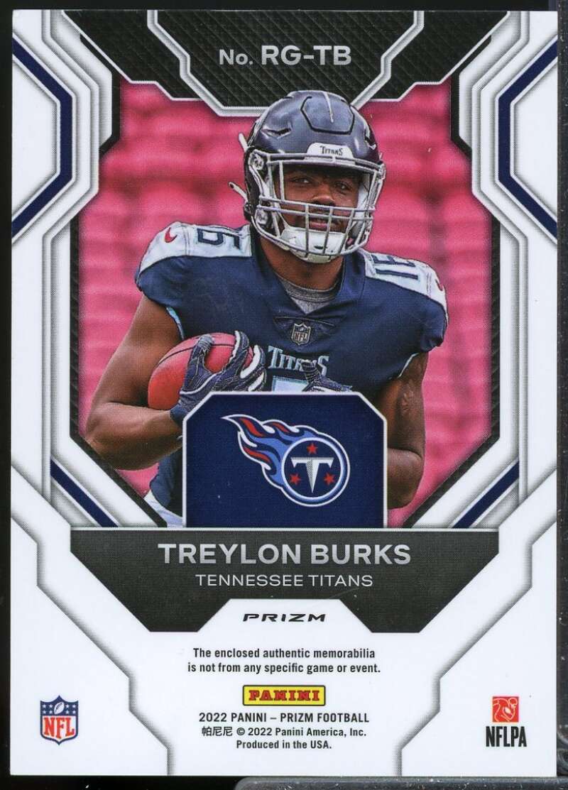 Treylon Burks Card 2022 Panini Prizm Rookie Gear Jersey #11  Image 2