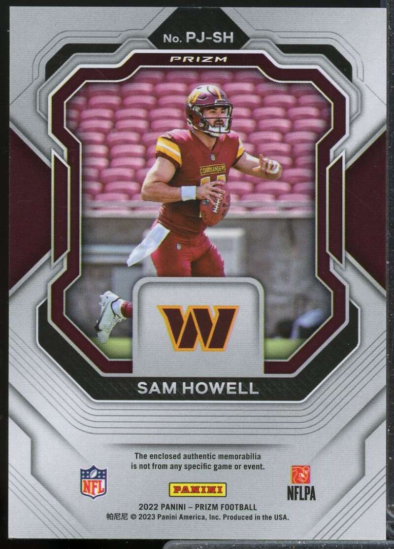Sam Howell Card 2022 Panini Prizm Premier Rookie Jerseys #5  Image 2