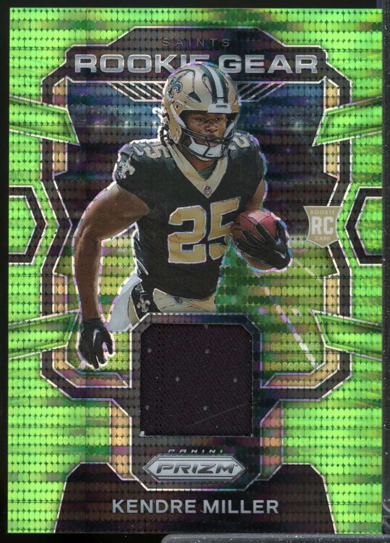 Kendre Miller 2023 Panini Prizm Rookie Gear Jersey Prizms Neon Green Pulsar #9  Image 1