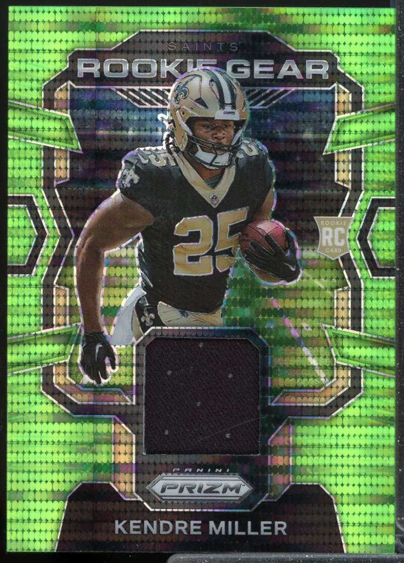 Kendre Miller 2023 Panini Prizm Rookie Gear Jersey Prizms Neon Green Pulsar #9  Image 1