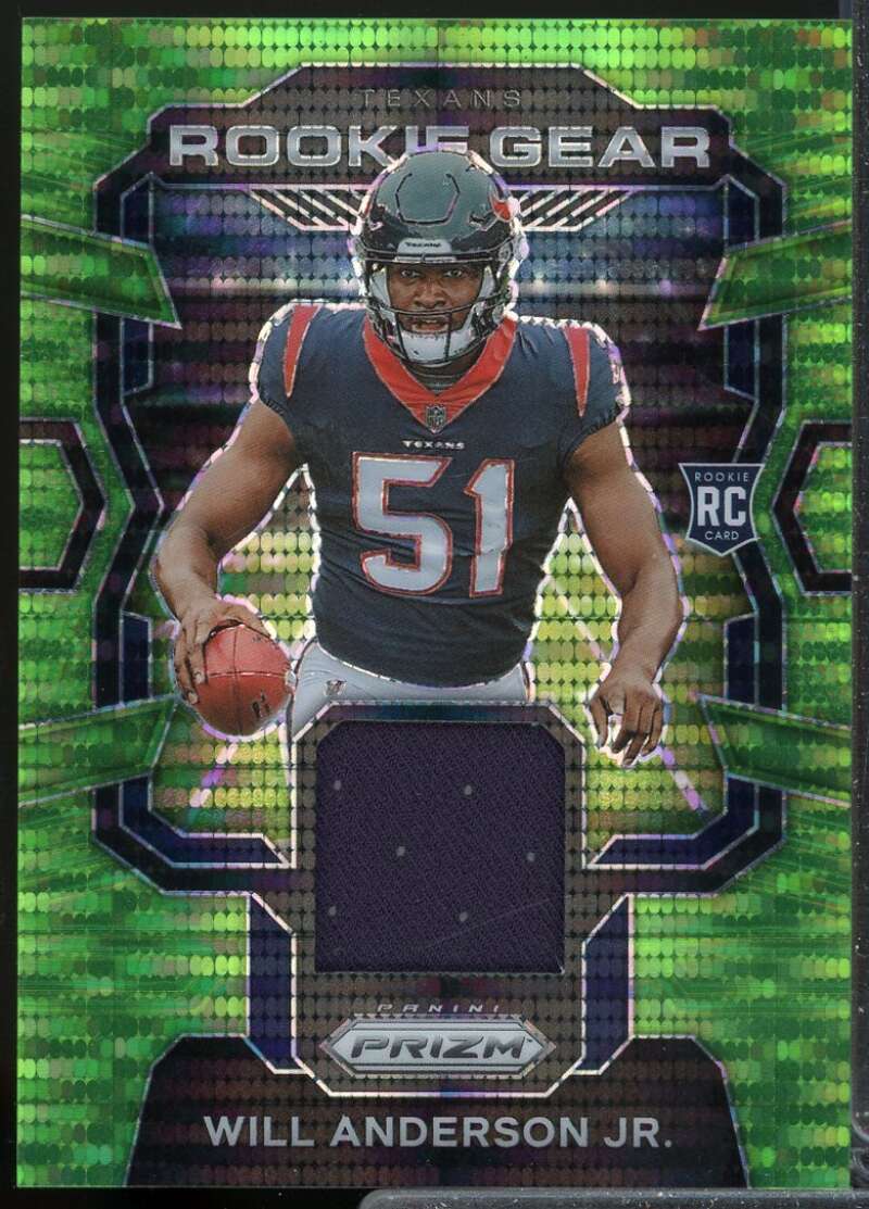 Will Anderson Jr. 2023 Panini Prizm Rookie Gear Jersey Neon Green Pulsar #16  Image 1