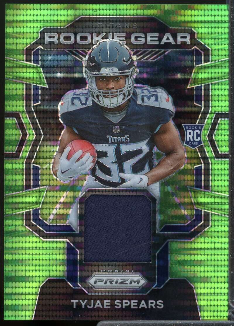 Tyjae Spears 2023 Panini Prizm Rookie Gear Rookie Prizms Neon Green Pulsar #25  Image 1