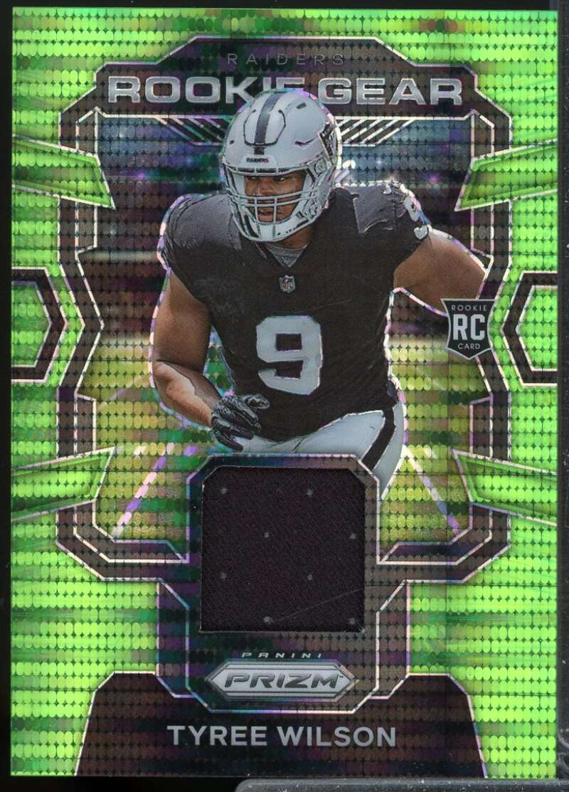 Tyree Wilson 2023 Panini Prizm Rookie Gear Jersey Prizms Neon Green Pulsar #18  Image 1