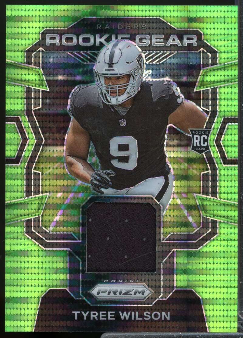 Tyree Wilson 2023 Panini Prizm Rookie Gear Jersey Prizms Neon Green Pulsar #18  Image 1