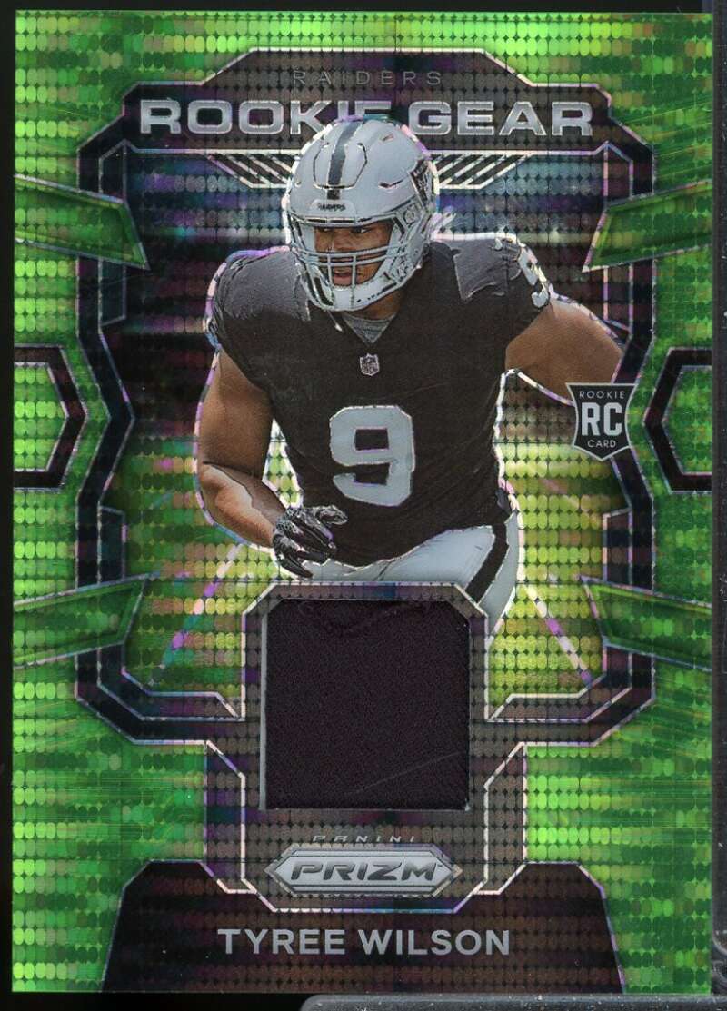 Tyree Wilson 2023 Panini Prizm Rookie Gear Jersey Prizms Neon Green Pulsar #18  Image 1