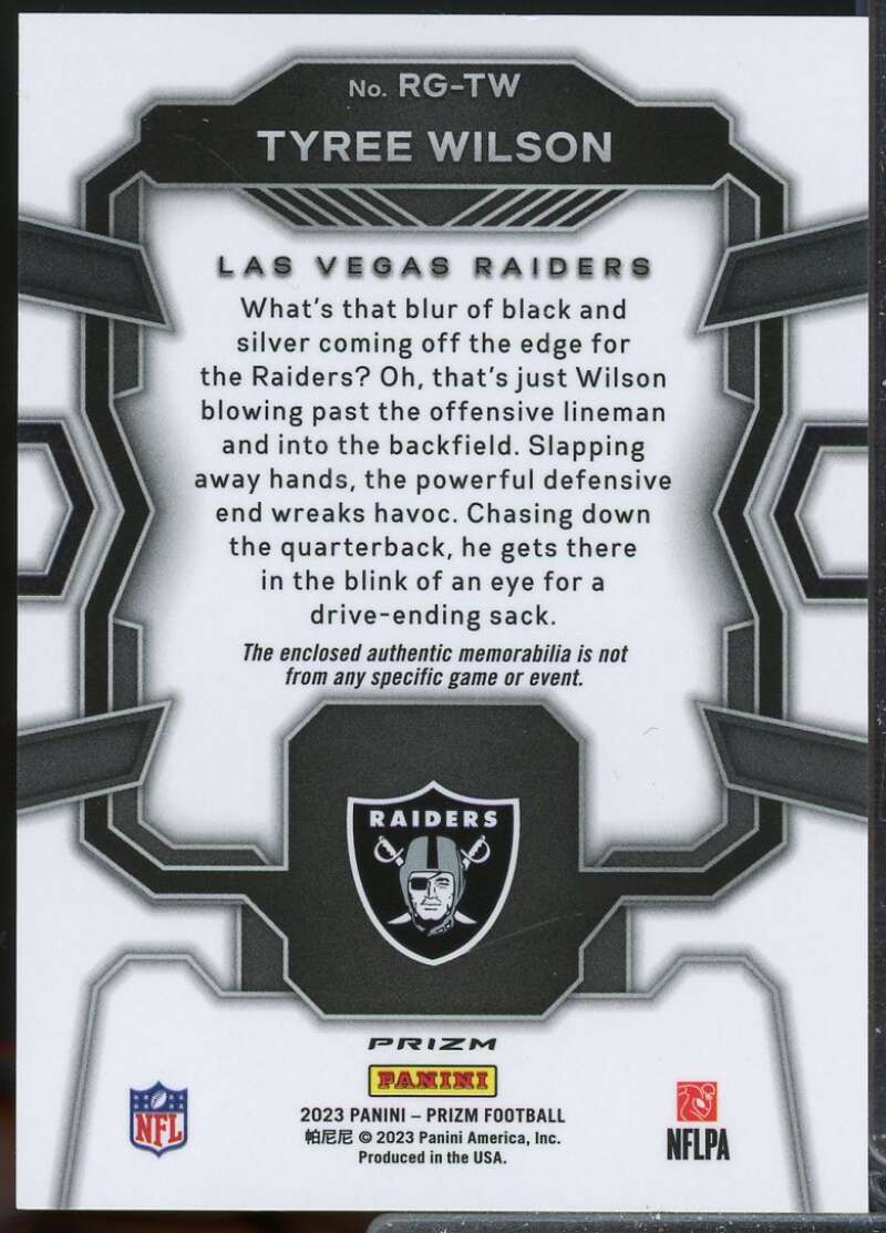 Tyree Wilson 2023 Panini Prizm Rookie Gear Jersey Prizms Neon Green Pulsar #18  Image 2