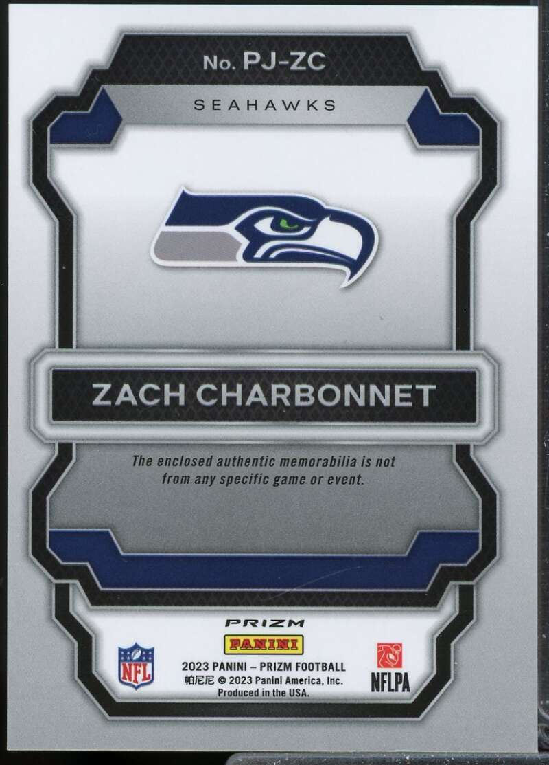 Zach Charbonnet 2023 Panini Prizm Premier Rookie Jerseys Neon Green Pulsar #8  Image 2