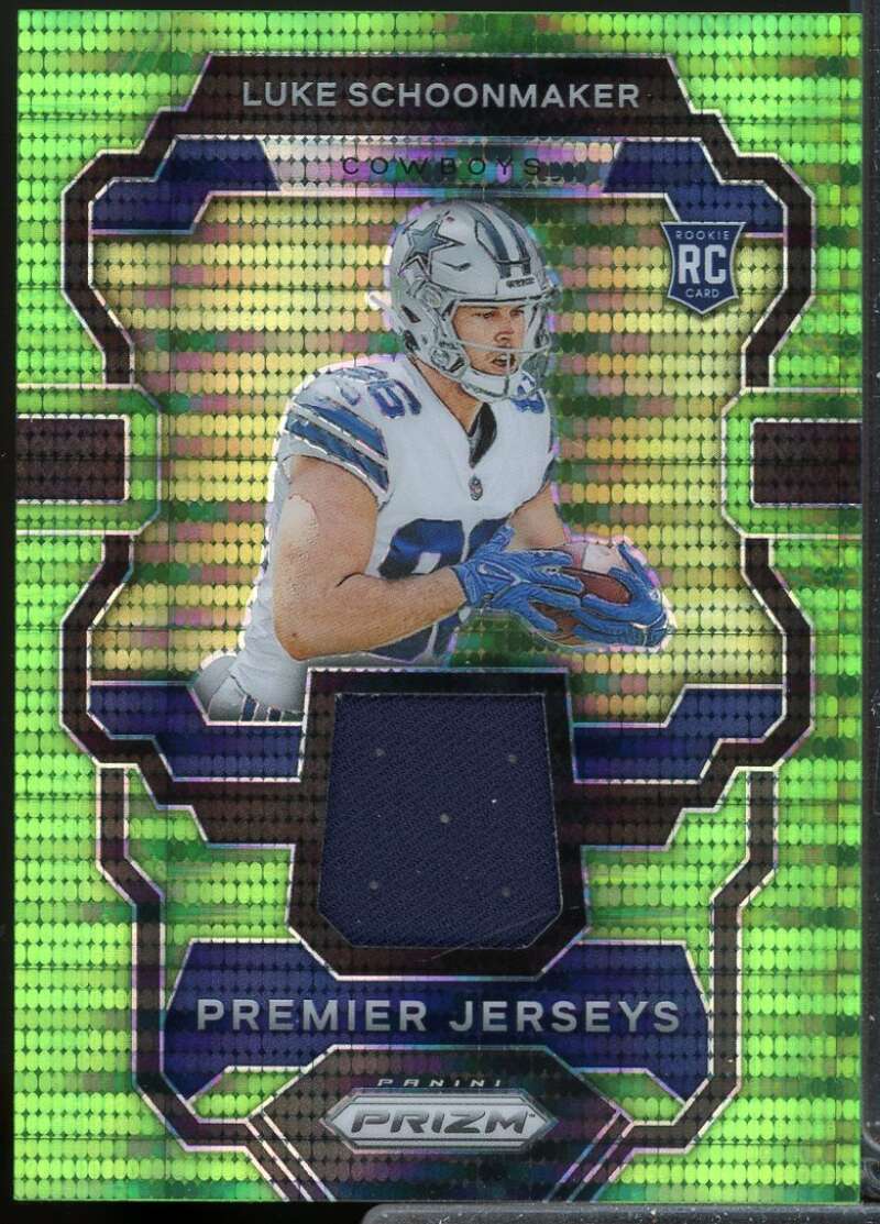 Luke Schoonmaker 2023 Panini Prizm Premier Rookie Jerseys Neon Green Pulsar #22  Image 1