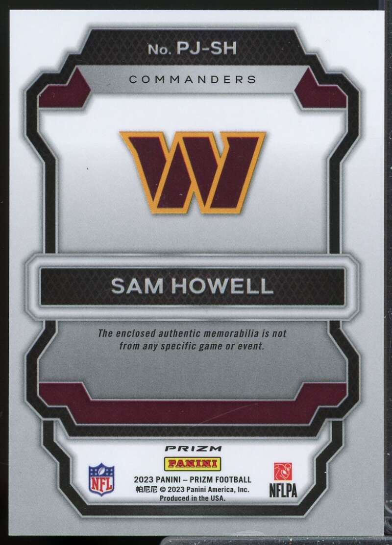 Sam Howell Card 2023 Panini Prizm Premier Jerseys Pink #28  Image 2