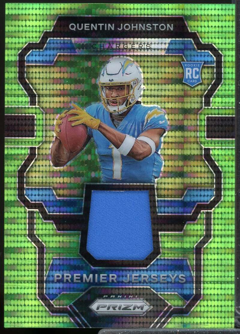 Quentin Johnston 2023 Panini Prizm Premier Rookie Jerseys Neon Green Pulsar #12  Image 1