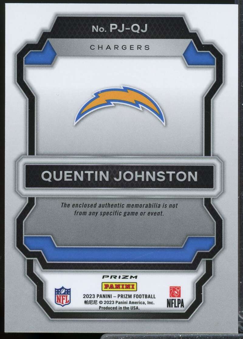 Quentin Johnston 2023 Panini Prizm Premier Rookie Jerseys Neon Green Pulsar #12  Image 2
