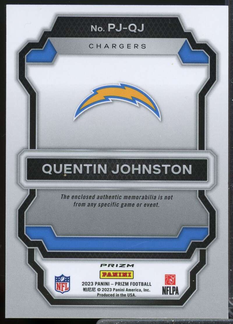 Quentin Johnston Card 2023 Panini Prizm Premier Rookie Jerseys Pink #12  Image 2