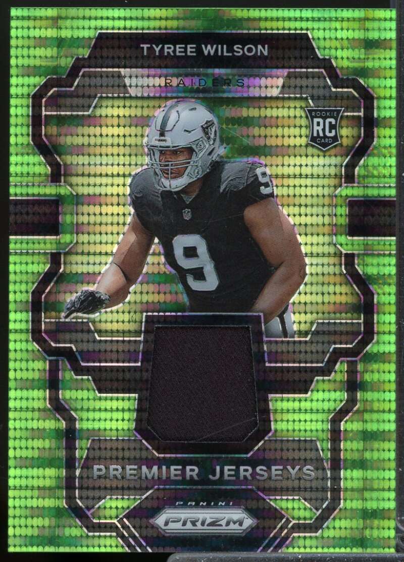 Tyree Wilson 2023 Panini Prizm Premier Rookie Jerseys Neon Green Pulsar #18  Image 1