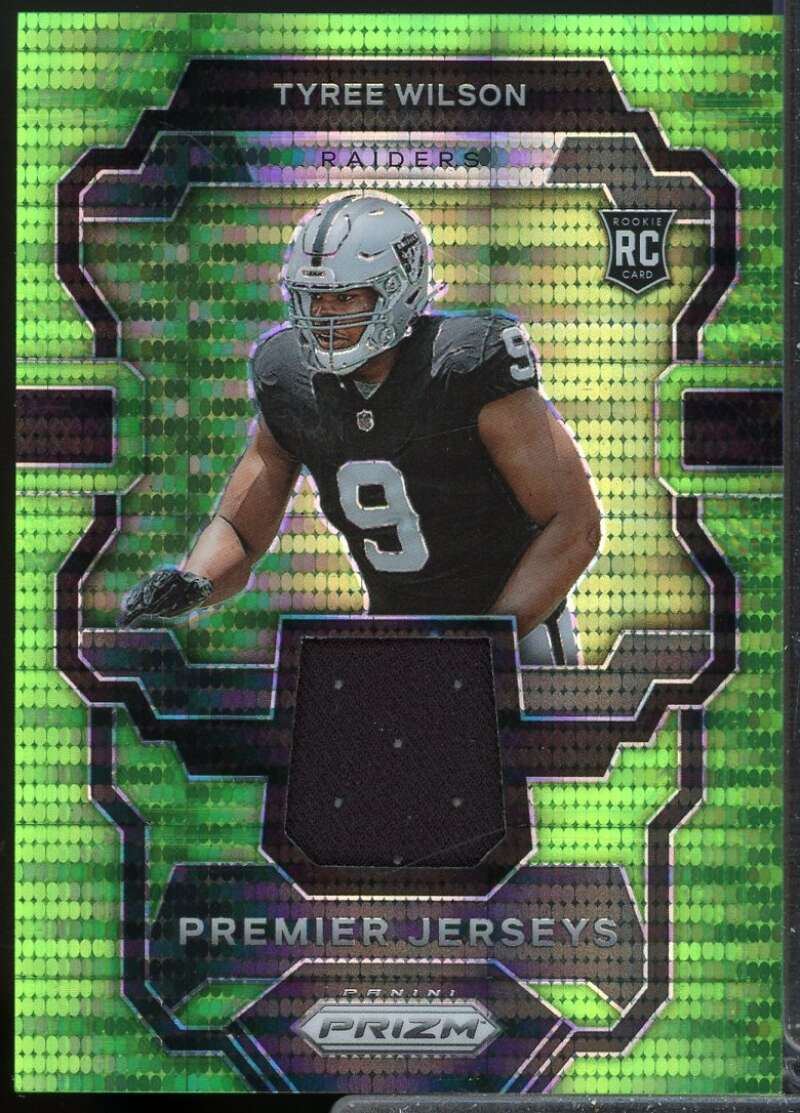 Tyree Wilson 2023 Panini Prizm Premier Rookie Jerseys Neon Green Pulsar #18  Image 1