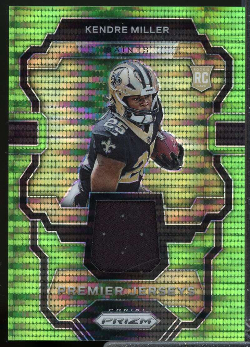 Kendre Miller 2023 Panini Prizm Premier Rookie Jerseys Neon Green Pulsar #9  Image 1