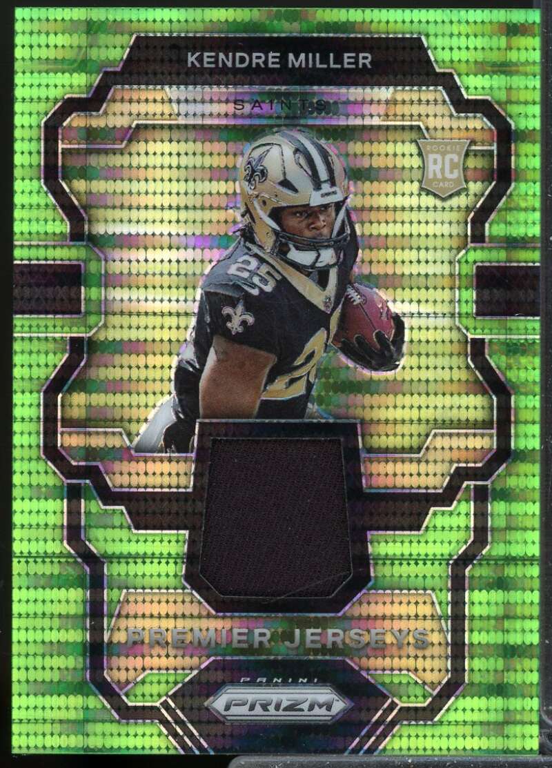 Kendre Miller 2023 Panini Prizm Premier Rookie Jerseys Neon Green Pulsar #9  Image 1