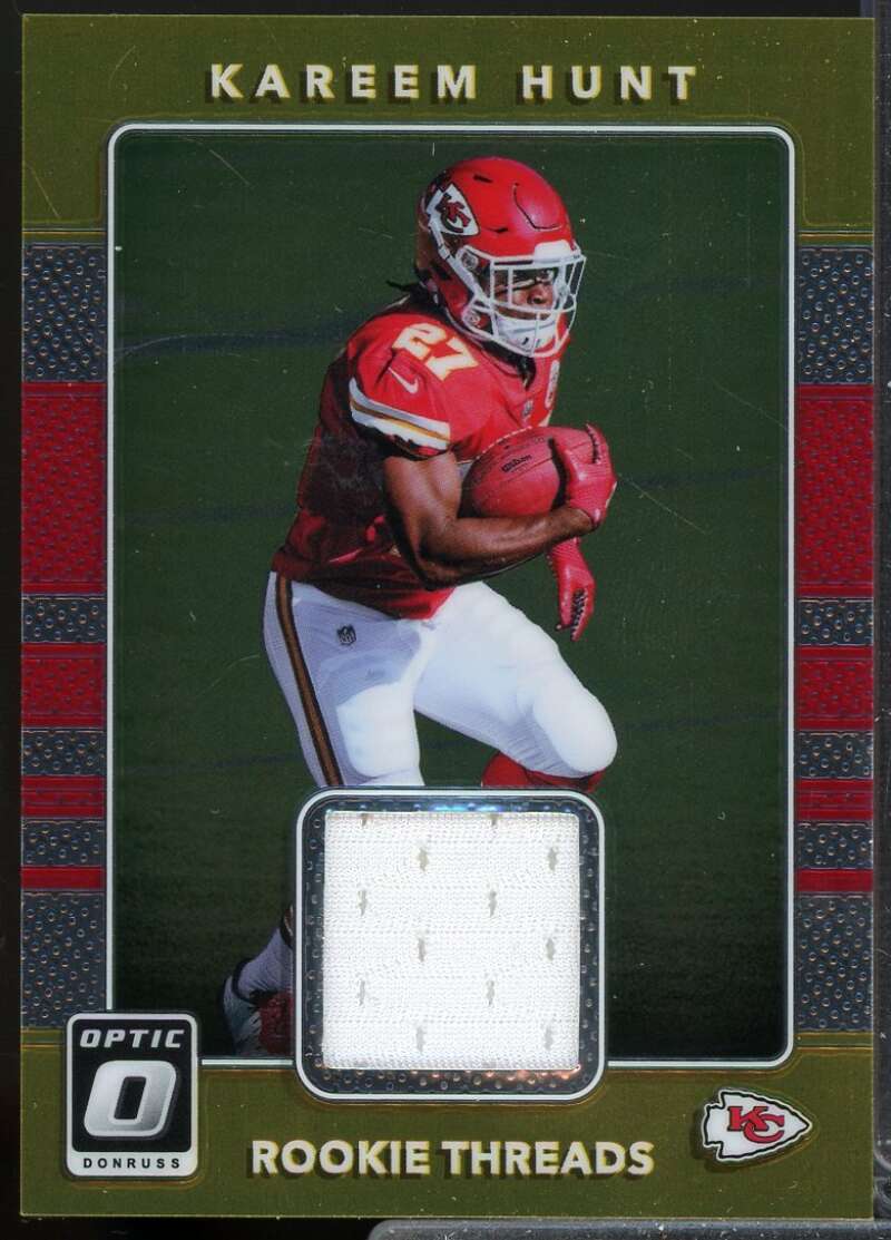 Kareem Hunt Card 2017 Donruss Optic Rookie Threads Jersey #23  Image 1