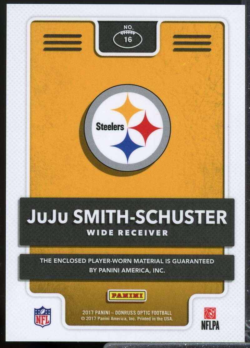 JuJu Smith-Schuster Card 2017 Donruss Optic Rookie Phenom Jerseys #16  Image 2