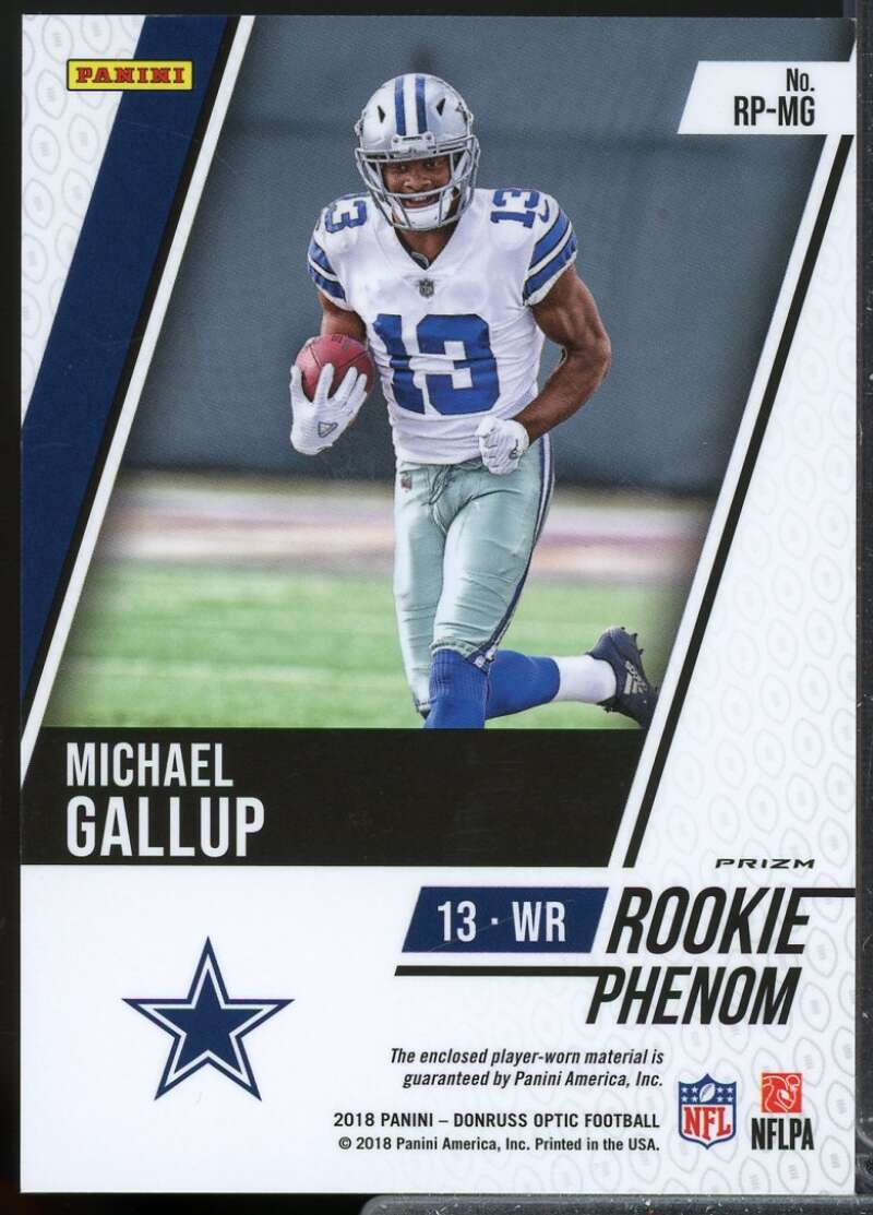 Michael Gallup Card 2018 Donruss Optic Rookie Phenoms Jerseys #21  Image 2