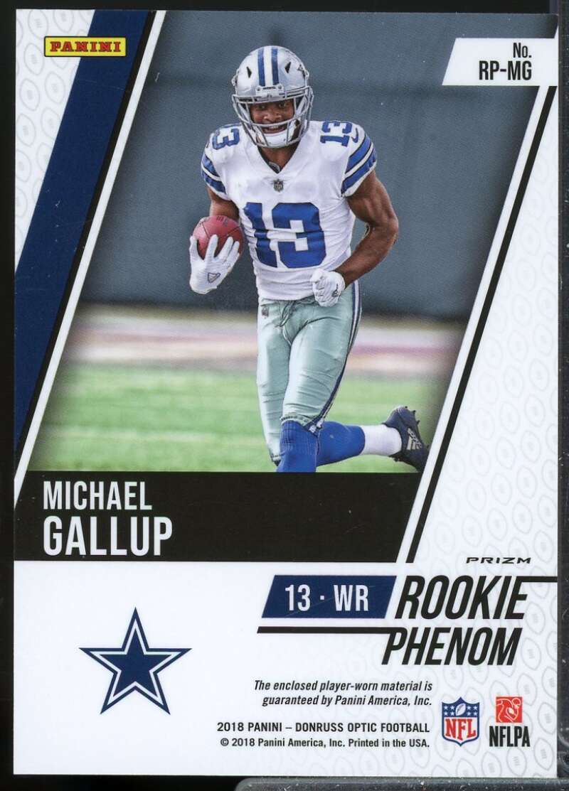 Michael Gallup Card 2018 Donruss Optic Rookie Phenoms Jerseys #21  Image 2