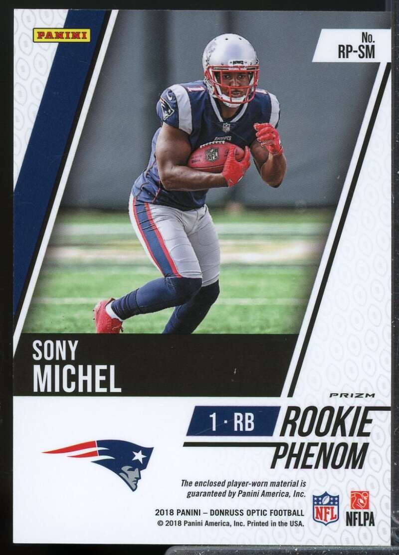 Sony Michel Card 2018 Donruss Optic Rookie Phenoms Jerseys #11  Image 2