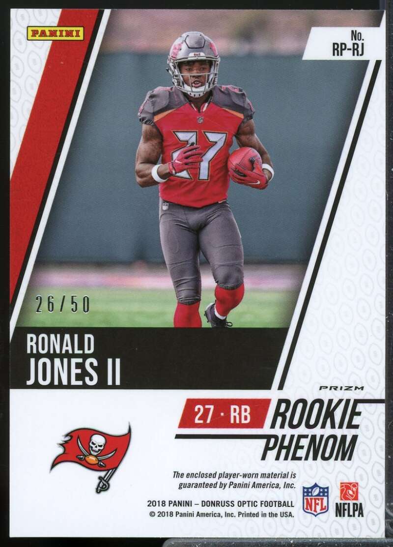 Ronald Jones II Card 2018 Donruss Optic Rookie Phenoms Jerseys Prime #10  Image 2