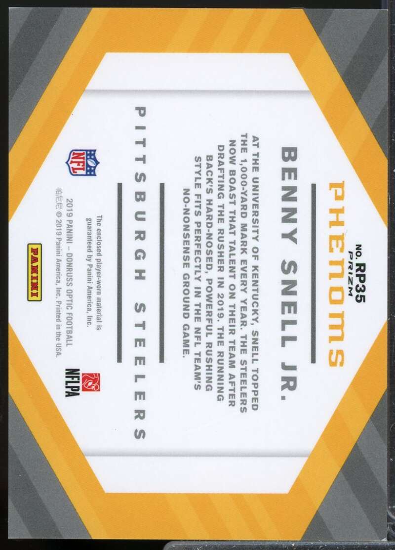 Benny Snell Jr. Card 2019 Donruss Optic Rookie Phenoms Jerseys Horizontal #RP35  Image 2